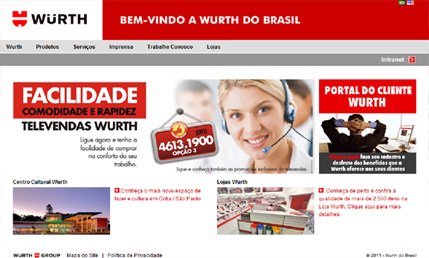 Capa: Wurth reformula site brasileiro
